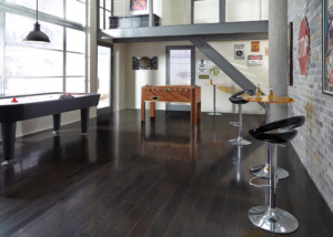 Expresso and Black Tones Hardwood Flooring Example