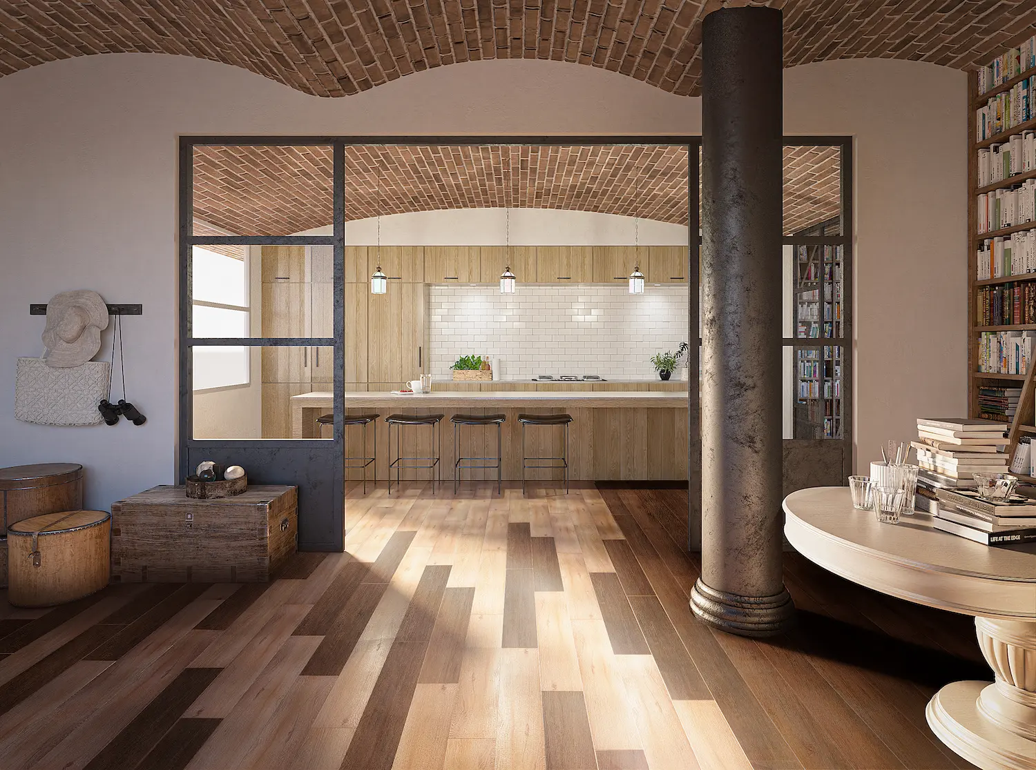 Tile patterns in LVP or laminate