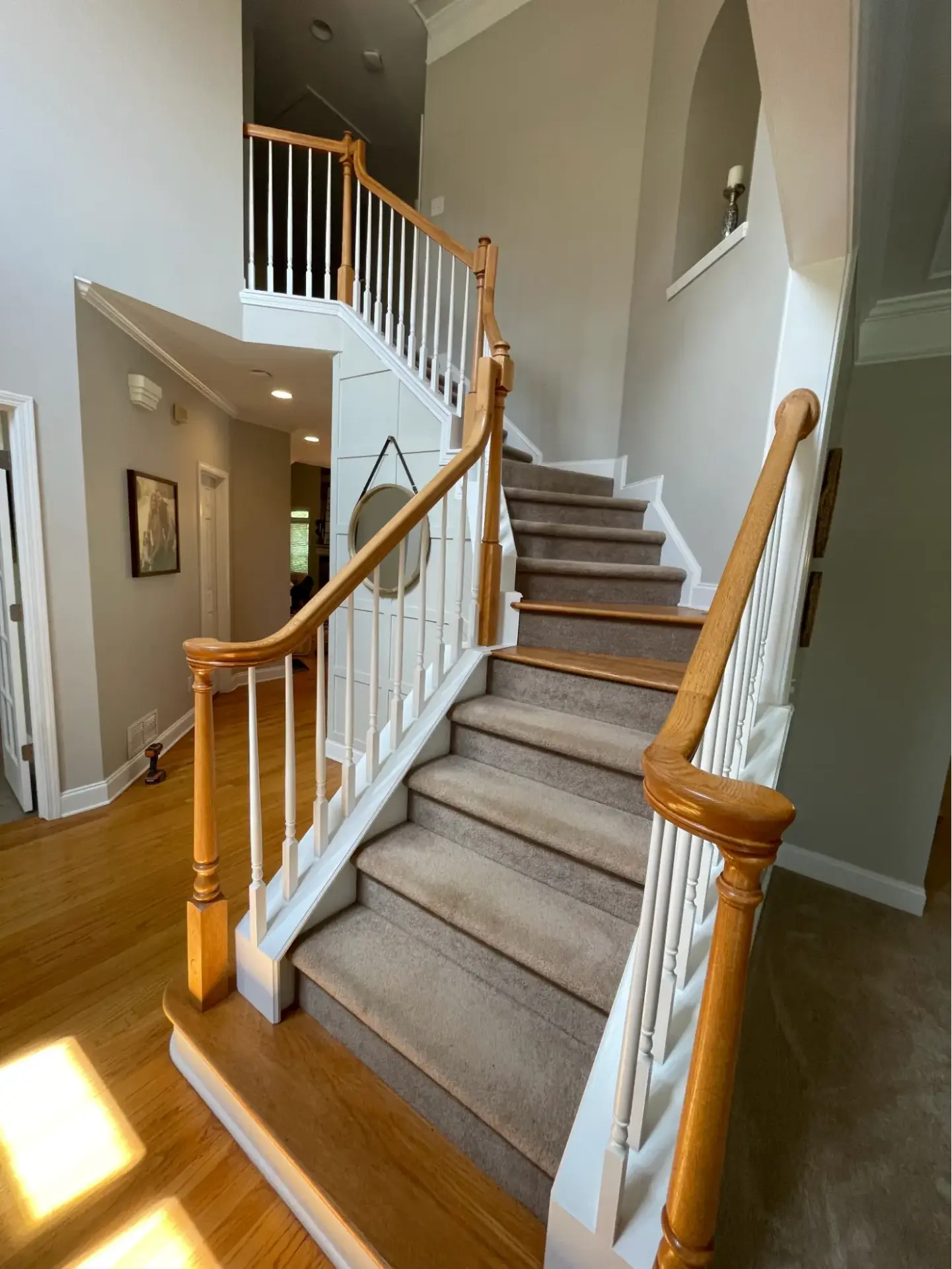 Staircase remodel before and after